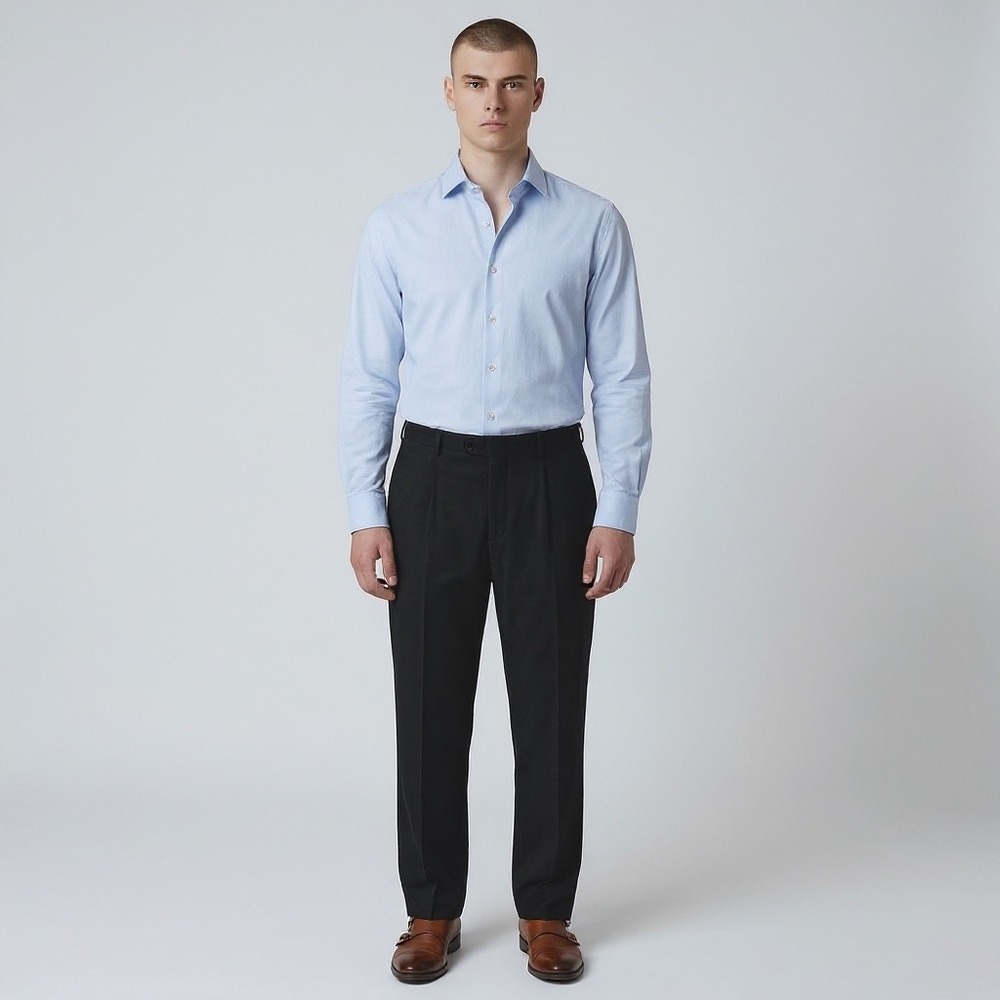 CANALI 1934 Dress Pants Mens‎ 38 Black Wool Pleated Trousers Made Italy